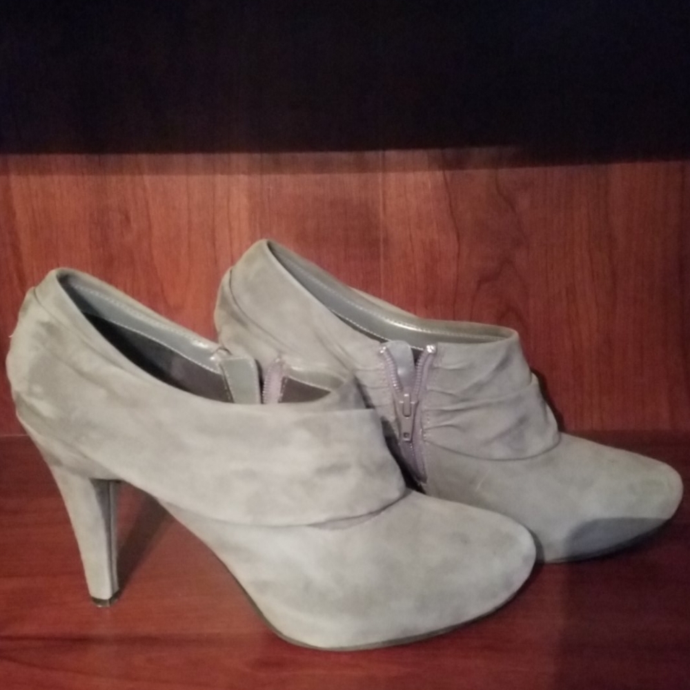 Gray Suede Booties - image 2